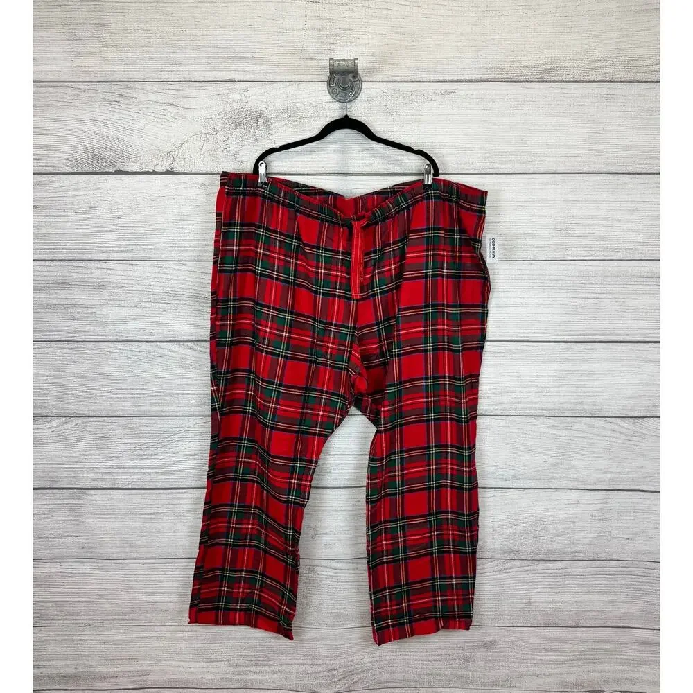 Old Navy Plus Size Red Plaid Christmas Flannel Pajama Pants Size 4X